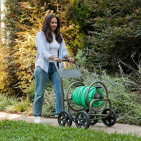 Style Selections Steel 250-ft Cart Hose Reel in the Garden Hose