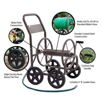 Image showing 6 th Liberty 5/8 in. x 250 ft. 4-Wheel Hose Cart