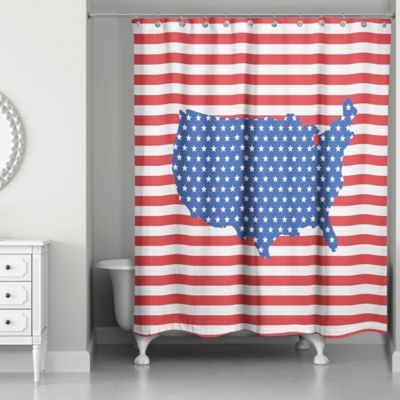 Designs Direct Star Stripes Country 71 X 74 Shower Curtain At