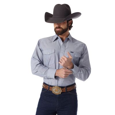 Image showing  Men's Cowboy Cut Western Chambray Work Shirt