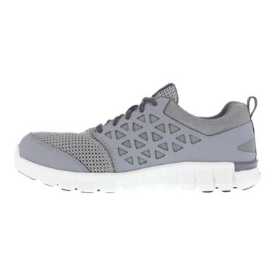 Image showing 4 th Reebok Sublite Cushion Slip-Resistant Alloy Toe Athletic Oxford Work Shoes, EH Rated, Gray