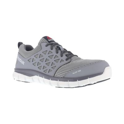Reebok Men's Sublite Cushion Slip-Resistant Alloy Toe Athletic Oxford Work Shoes, EH Rated, Gray