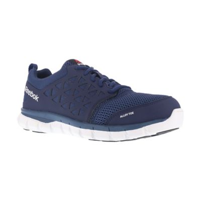 Image showing 0 th Reebok Sublite Cushion ESD Slip-Resistant Alloy Toe Athletic Oxford Work Shoes, Navy