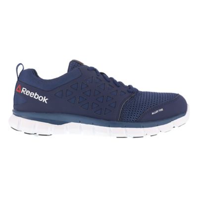 Image showing 2 th Reebok Sublite Cushion ESD Slip-Resistant Alloy Toe Athletic Oxford Work Shoes, Navy