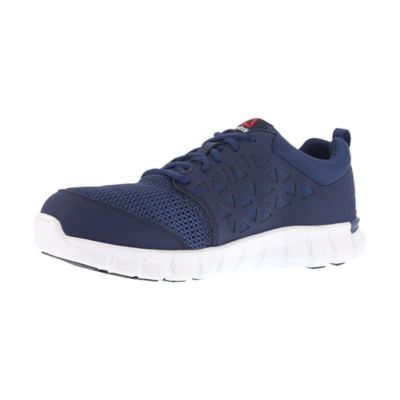 Image showing 3 th Reebok Sublite Cushion ESD Slip-Resistant Alloy Toe Athletic Oxford Work Shoes, Navy