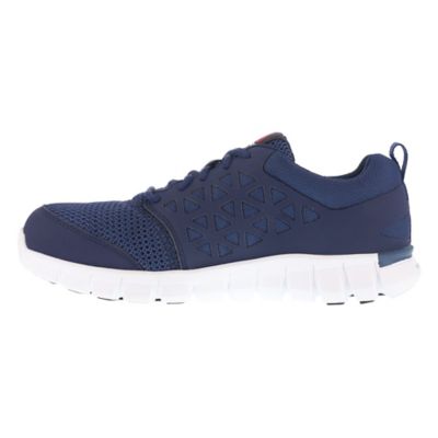 Image showing 4 th Reebok Sublite Cushion ESD Slip-Resistant Alloy Toe Athletic Oxford Work Shoes, Navy