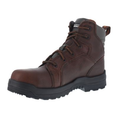 Image showing 3 th Rockport Works Men's More Energy Composite Toe Waterproof Work Boots, EH Rated, 6 in., Brown