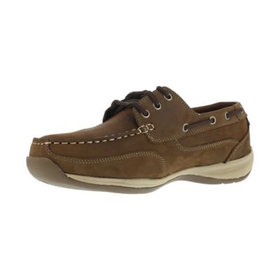 Image showing  Men's Steel Toe Sailing Club Slip-Resistant Boat Shoes, 3-Eye, EH Rated