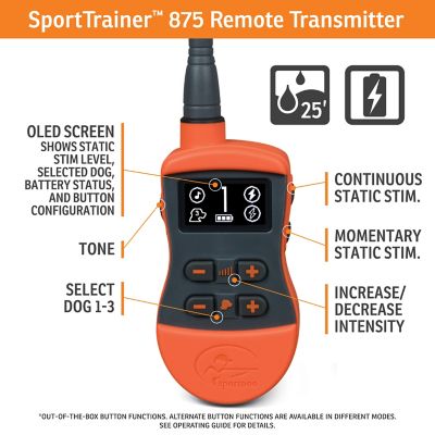 Sportdog Sporttrainer 875 Remote Trainer Orange 1 2 Mile Range For Dogs 8 Lb Or Larger Neck Sizes 5 22 In Sd 875e At Tractor Supply Co