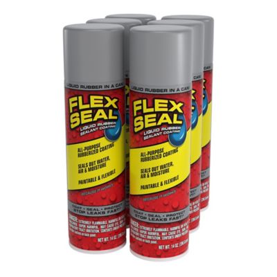 Flex Seal 14 oz. Gray Color Liquid Rubber Sealant Spray ( 6 Pack)