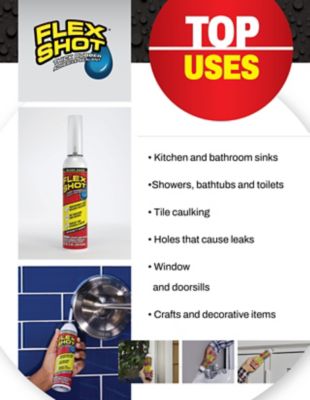 Image showing  8 oz. Flex Shot Clear Thick Rubber Adhesive Caulking Sealant, 4-Pack