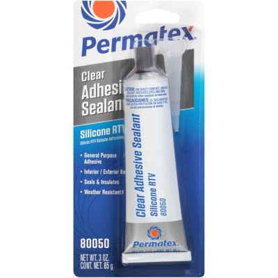 Permatex Clear RTV Silicone Adhesive Sealant, 3 oz.