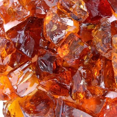 Image showing  Recycled Amber Fire Pit Glass