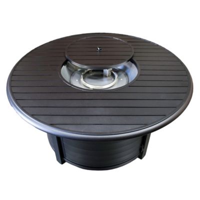 AZ Patio Heaters 48 in. Outdoor Aluminum Propane Fire Pit, 42,000 BTU, Black