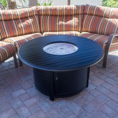 Image showing  48 in. Outdoor Aluminum Propane Fire Pit, 42,000 BTU, Black