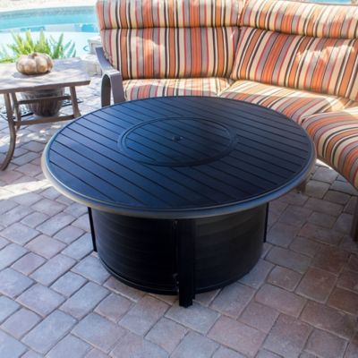 Image showing  48 in. Outdoor Aluminum Propane Fire Pit, 42,000 BTU, Black