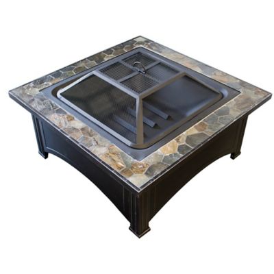 Az Patio Heaters Wood Burning Fire Pit With Slate Top Ft 51133d