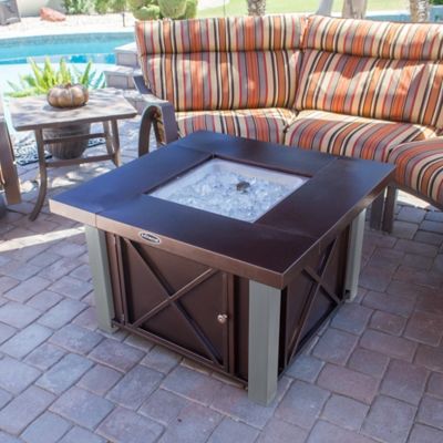 Image showing  38 in. Decorative Outdoor Fire Pit, 40,000 BTU, Hammered Bronze