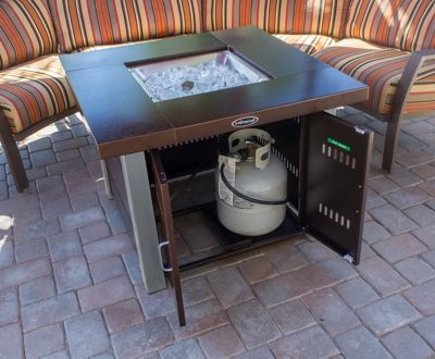 Image showing  38 in. Square Outdoor Fire Pit, 40,000 BTU, Hammered Bronze