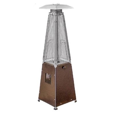 AZ Patio Heaters Glass-Tube Tabletop Propane Patio Heater, 15 sq. ft., 9,500 BTU, Hammered Bronze