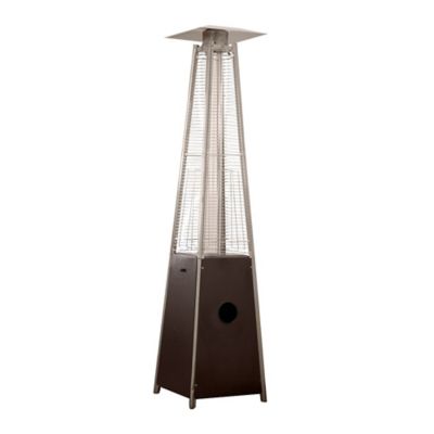 AZ Patio Heaters Glass-Tube Propane Patio Heater, 15 sq. ft., 41,000 BTU, Hammered Bronze