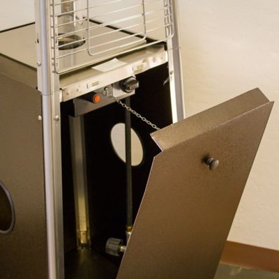 Image showing  Glass-Tube Propane Patio Heater, 15 sq. ft., 41,000 BTU, Hammered Bronze