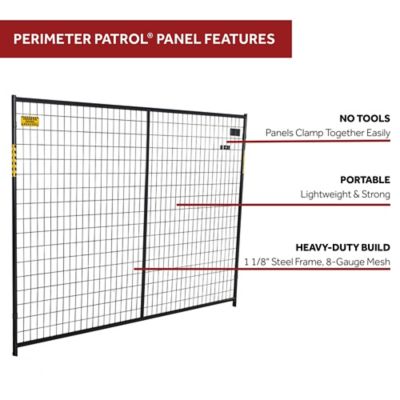 Image showing  5 x 6ft. European-Style Panel Kit, Black, 1-1/8 x 19 ga. Tubular Steel Frames, 4 pk.