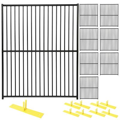 Perimeter Patrol 5 ft. x 6 ft. European-Style Panel Kit, Black, 1-1/8 in. x 19 Gauge Tubular Steel Frames, 8 pk.