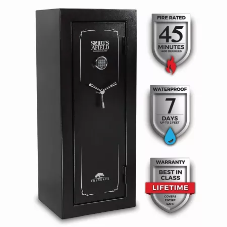 Sports Afield 24 long guns + 4 handguns 10.12 cu Electronic Lock Gun Safe 45 min Fire rated glossy finish Gun Safes