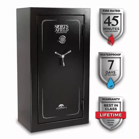 Sports Afield 32 long guns + 6 handguns 13.79 cu Electronic Lock Gun Safe 45 min Fire rated glossy finish Gun Safes