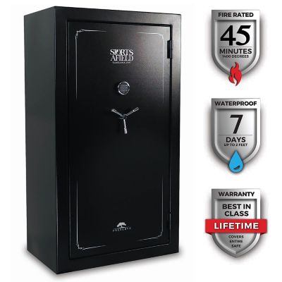 Sports Afield Preserve 60 Long Gun + 8 Handgun, E-Lock, 45 Min. Fire Rating, Gun Safe, Black Textured Gloss Finish -  104894