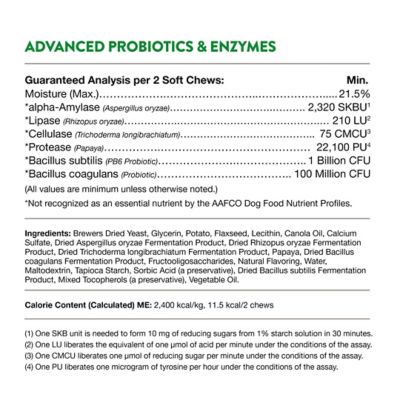 Image showing 7 th NaturVet Advanced Probiotics and Enzymes Digestive Supplement Tablets for Dogs, 2.4g, 120 ct.
