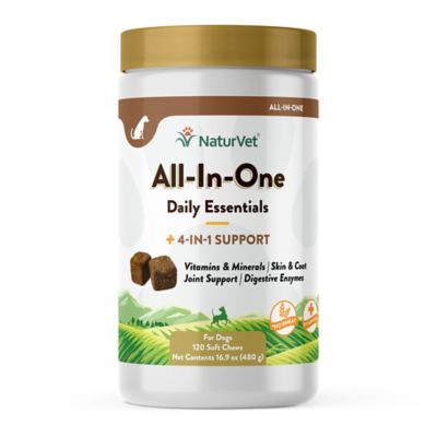 NaturVet All-In-One 4-IN-1 Health & Wellness Soft Chew Dog Supplement, 120 ct.