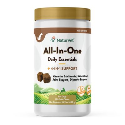 NaturVet All-in-One 4-in-1 Health and Wellness Soft Chew Dog Supplement, 120 ct.