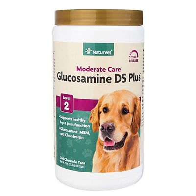 NaturVet Glucosamine DS Plus Level-2 Chewable Hip and Joint Supplement Tablets for Dogs, 3 g, 240 ct.