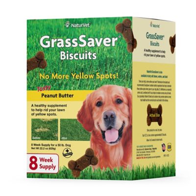 NaturVet GrassSaver Tasty Urinary Health Supplement Biscuits for Dogs, Peanut Butter Flavor, 22.2 oz, 46-Pack