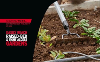 Image showing 6 th Corona 5.5 in. Aluminum 7-Tine Raised Bed Garden Rake with ComfortGEL Handle