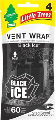Little Trees Black Ice Vent Wrap Car Air Fresheners, 4-Pack