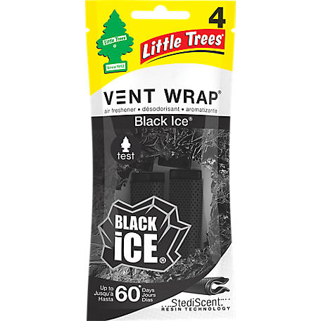 Little Trees Vent Wrap Black Ice 4Pk