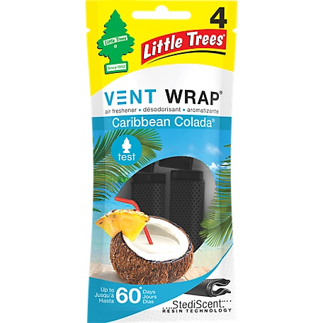 Little Trees Caribbean Colada Vent Wrap Car Air Fresheners, 4-Pack