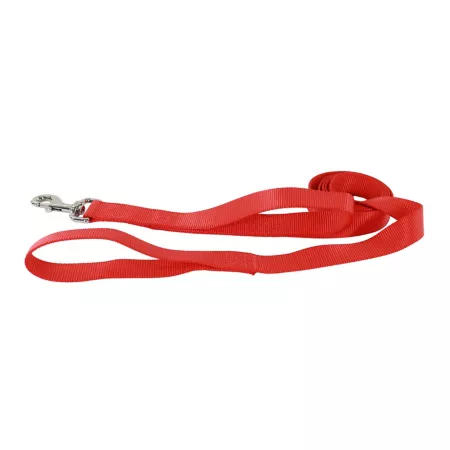 Retriever Double Handle Snap Closure Nylon Dog Leash 6 ft Red Dog Basic Leashes