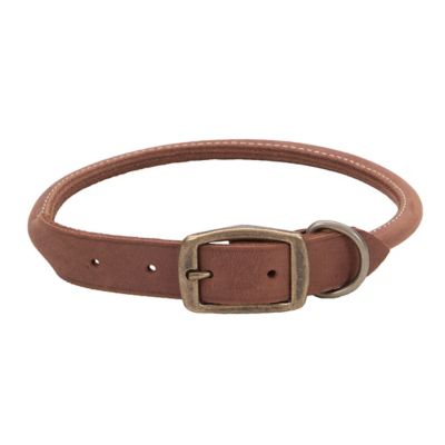 Retriever Rustic Leather Round Dog Collar