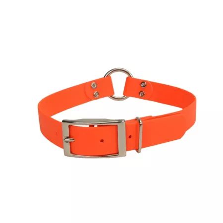 Waterproof collar for Retriever dogs with central ring safety orange Dog Basic Collars