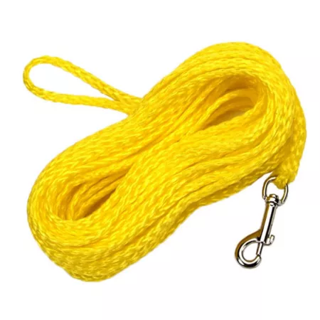 Retriever Hollow Poly Braided Dog Check Cord 50 ft Yellow Dog Basic Leashes