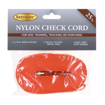 Image showing  Nylon Dog Check Cord, 25 ft., Safety Orange