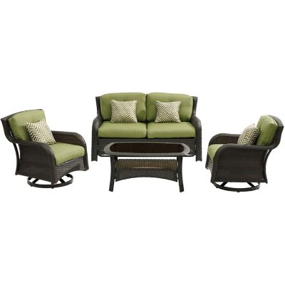 Hanover Cilantro Green Strathmere 4P Lounge Set, STRATH4PCSW-LS-GRN