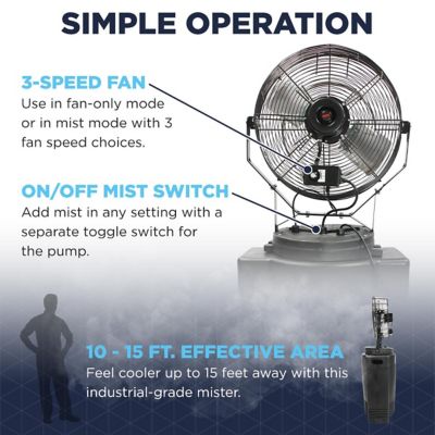 Image showing  18 in. 3-Speed Misting Fan with 40 gal. Tank