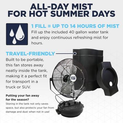 Image showing 5 th Maxx Air 18 in. 3-Speed Misting Fan with 40 gal. Tank