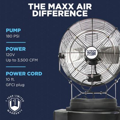 Image showing 8 th Maxx Air 18 in. 3-Speed Misting Fan with 40 gal. Tank