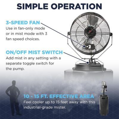 Image showing  18 in. 3-Speed High-Pressure Misting Fan with 40 gal. Tank